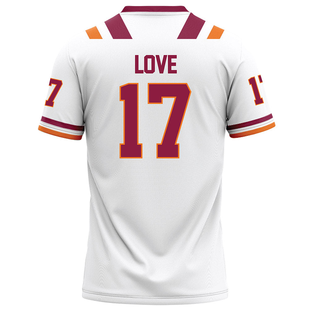 Virginia Tech - NCAA Football : John Love - White Football Jersey-1