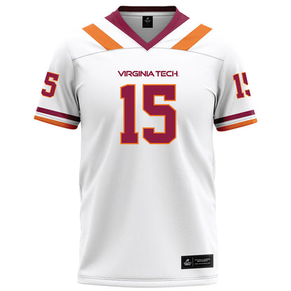 Virginia Tech - NCAA Football : Shamarius "Snook" Peterkin - White Football Jersey-0