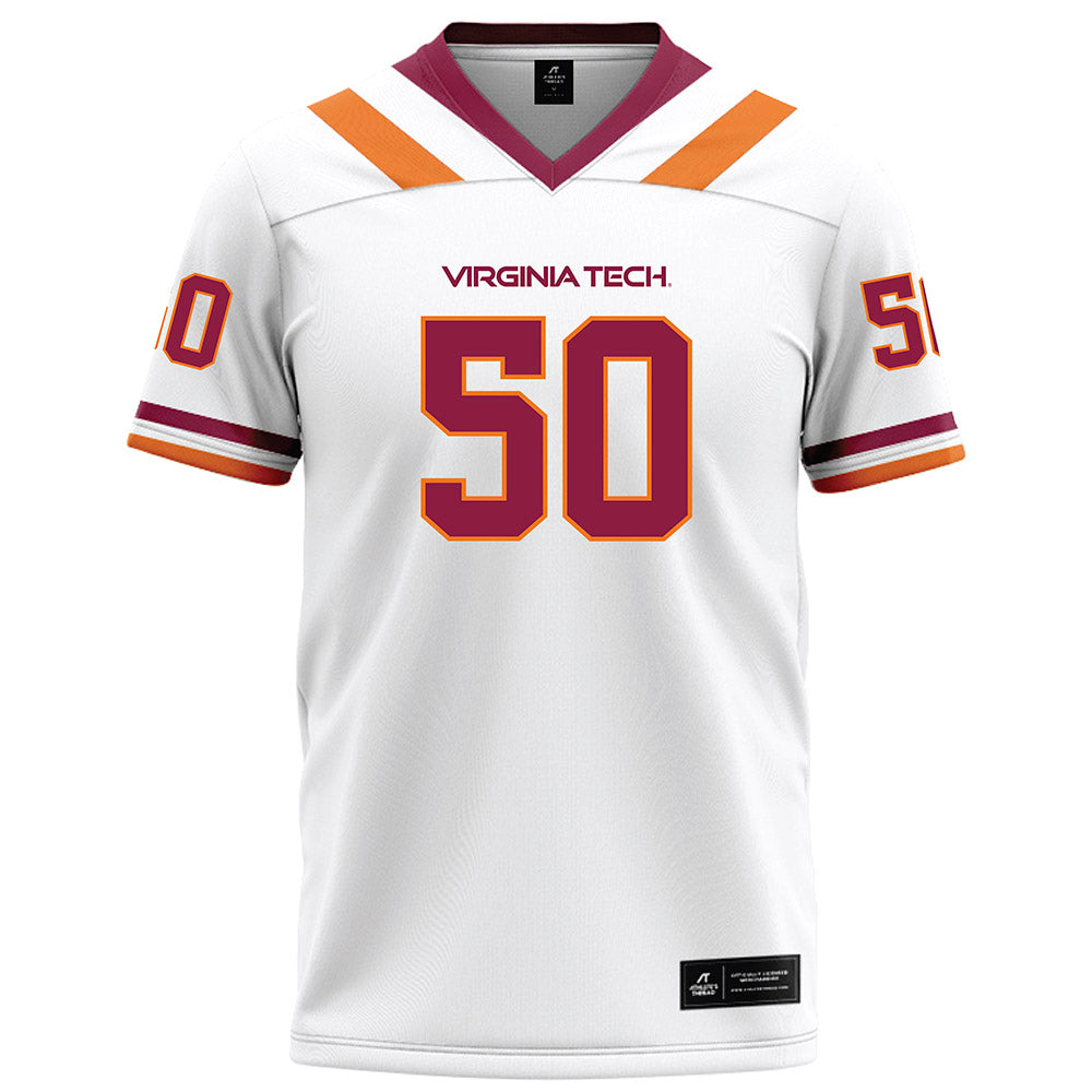 Virginia Tech - NCAA Football : Nathaniel Wright - White Football Jersey-0