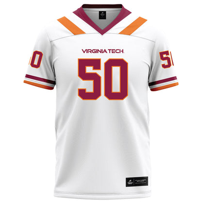 Virginia Tech - NCAA Football : Nathaniel Wright - White Football Jersey-0