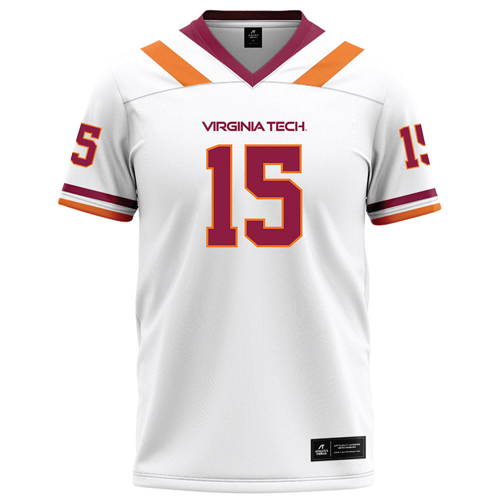 Virginia Tech - NCAA Football : Brennan Johnson - White Football Jersey-0