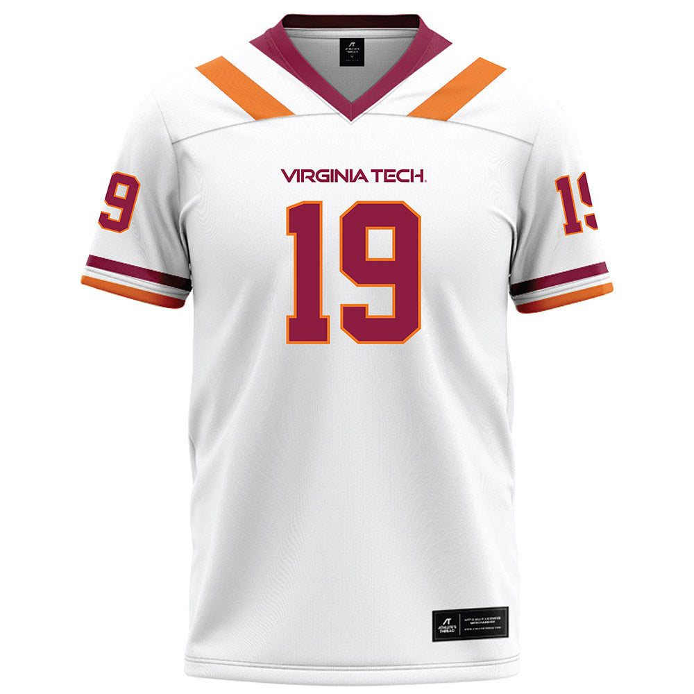 Virginia Tech - NCAA Football : Tyseer Denmark - White Football Jersey-0