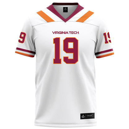 Virginia Tech - NCAA Football : Tyseer Denmark - White Football Jersey-0