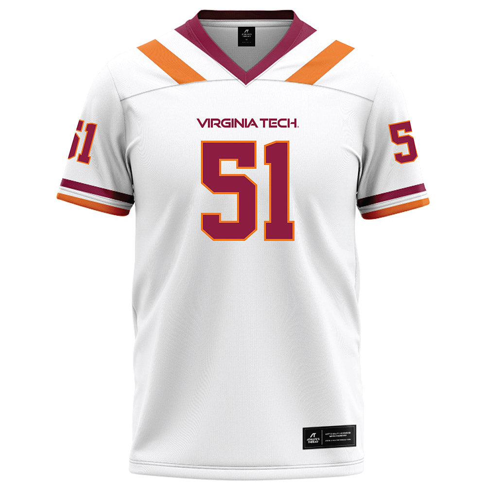 Virginia Tech - NCAA Football : Elijah Haughawout - White Football Jersey-0