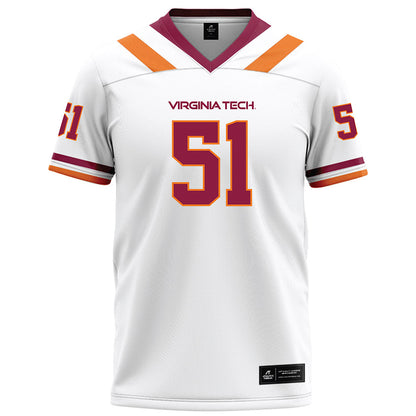 Virginia Tech - NCAA Football : Elijah Haughawout - White Football Jersey-0