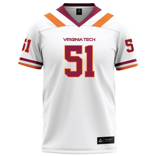 Virginia Tech - NCAA Football : Elijah Haughawout - White Football Jersey-0