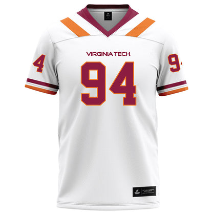 Virginia Tech - NCAA Football : Elhadj Fall - White Football Jersey-0