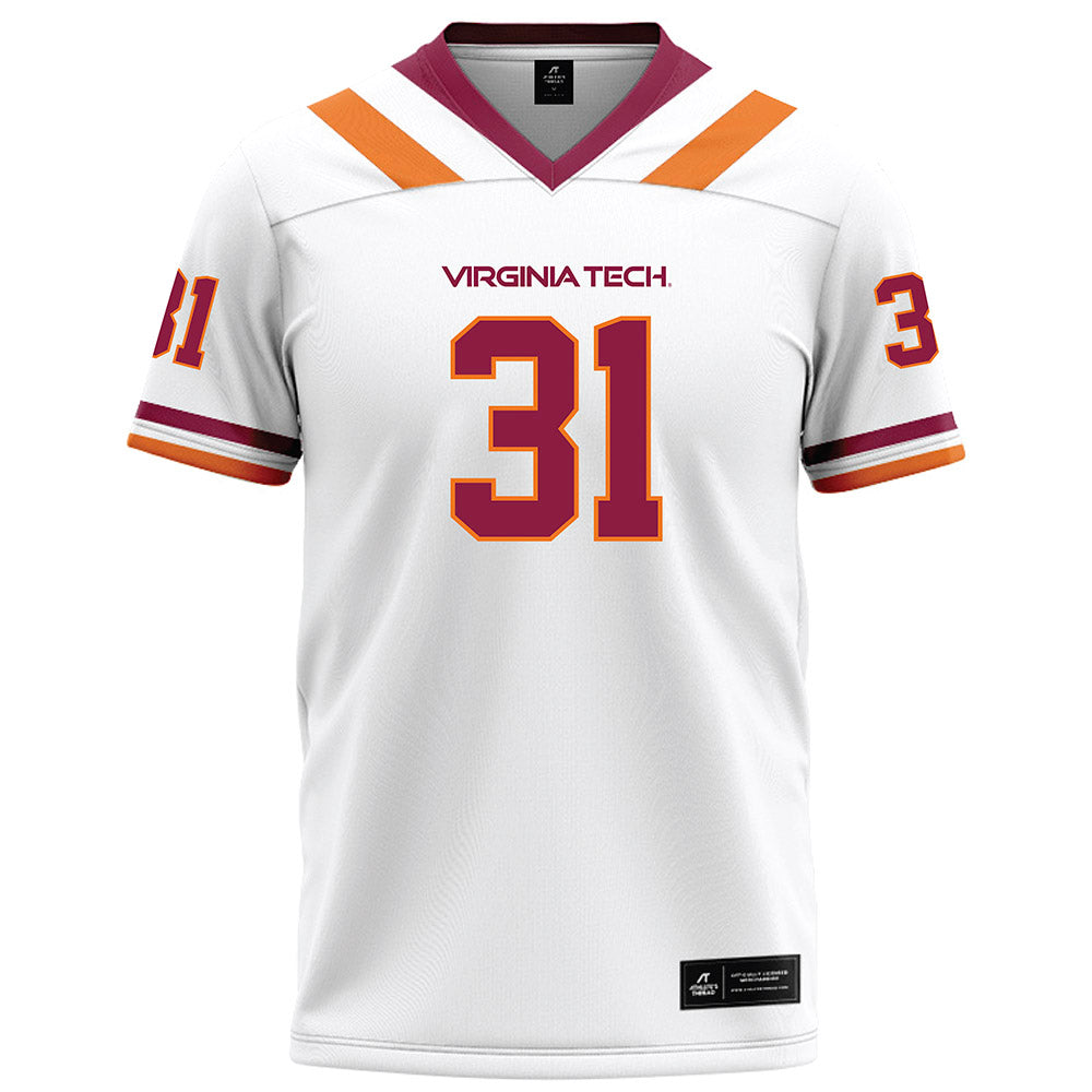 Virginia Tech - NCAA Football : Jason Abbey - White Football Jersey-0