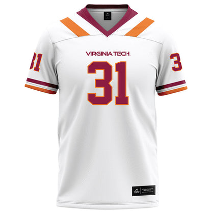 Virginia Tech - NCAA Football : Jason Abbey - White Football Jersey-0