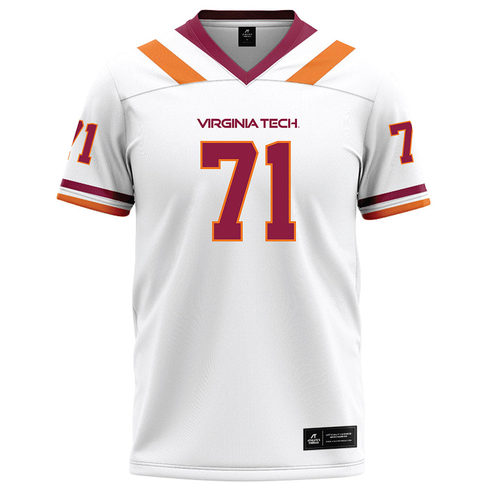 Virginia Tech - NCAA Football : Gavin Crawford - White Football Jersey-0
