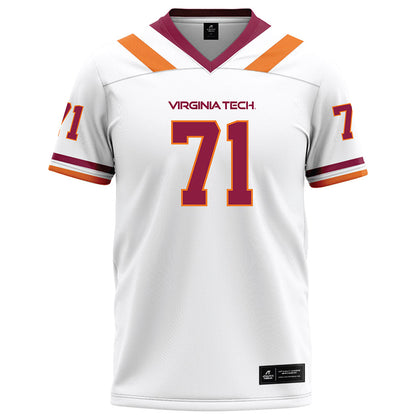 Virginia Tech - NCAA Football : Gavin Crawford - White Football Jersey-0