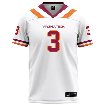 Virginia Tech - NCAA Football : Que'Sean Brown - White Football Jersey-0