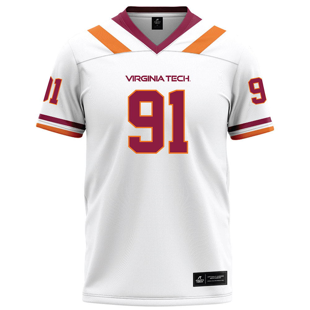 Virginia Tech - NCAA Football : Garrett Witherington - White Football Jersey-0