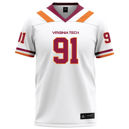 Virginia Tech - NCAA Football : Garrett Witherington - White Football Jersey-0