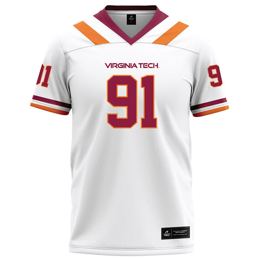 Virginia Tech - NCAA Football : Garrett Witherington - White Football Jersey-0