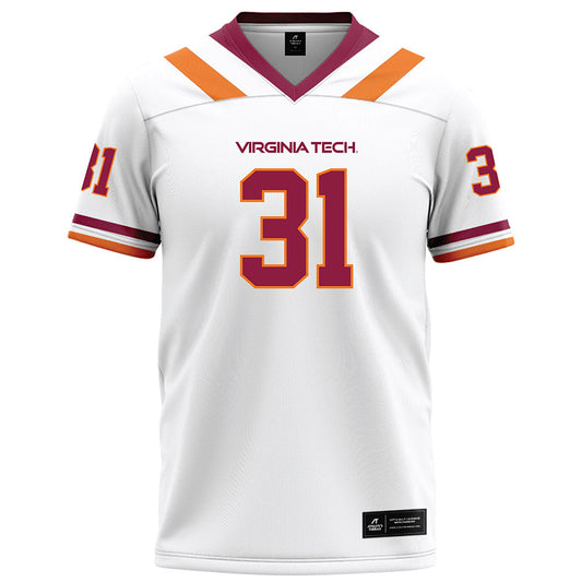 Virginia Tech - NCAA Football : Jason Abbey - White Football Jersey-0