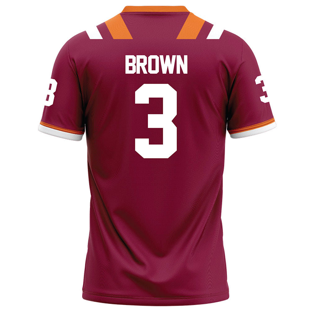 Virginia Tech - NCAA Football : Que'Sean Brown - Maroon Football Jersey-1