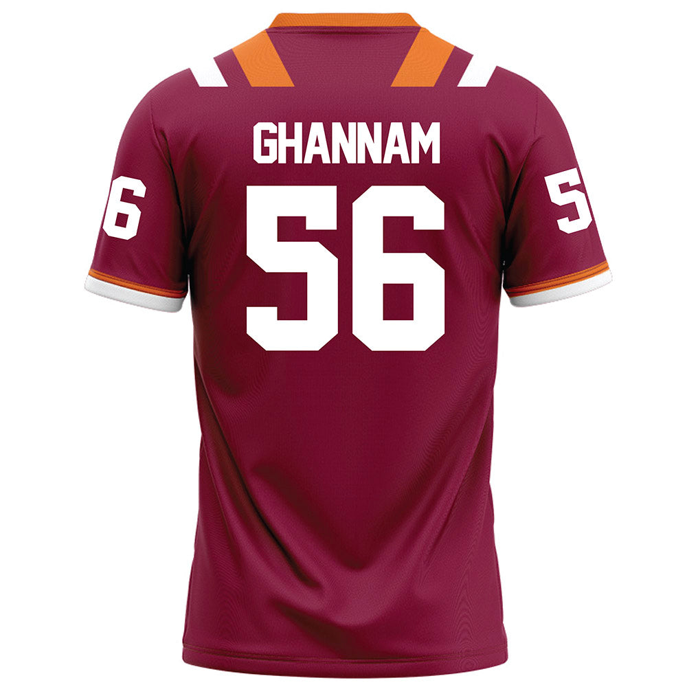 Virginia Tech - NCAA Football : Layth Ghannam - Maroon Football Jersey-1