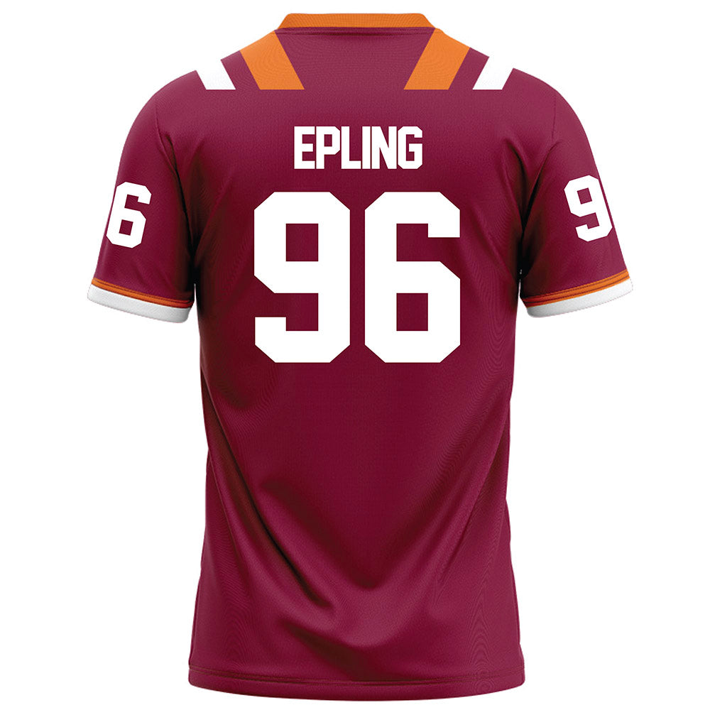 Virginia Tech - NCAA Football : Christian Epling - Maroon Football Jersey-1