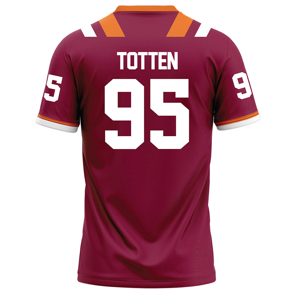 Virginia Tech - NCAA Football : Nathan Totten - Maroon Football Jersey-1