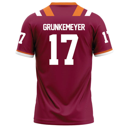 Virginia Tech - NCAA Football : Ethan Grunkemeyer - Maroon Football Jersey-1