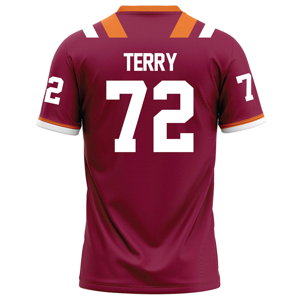 Virginia Tech - NCAA Football : Justin Terry - Maroon Football Jersey-1