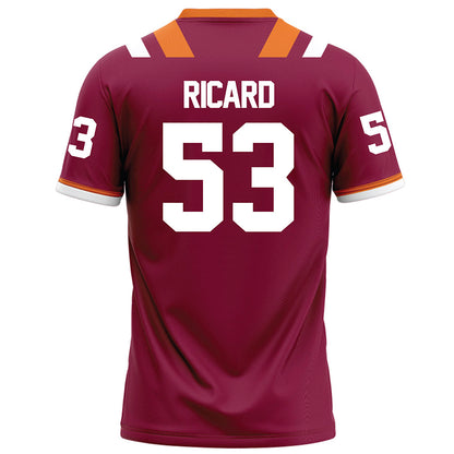Virginia Tech - NCAA Football : Tommy Ricard - Maroon Football Jersey-1