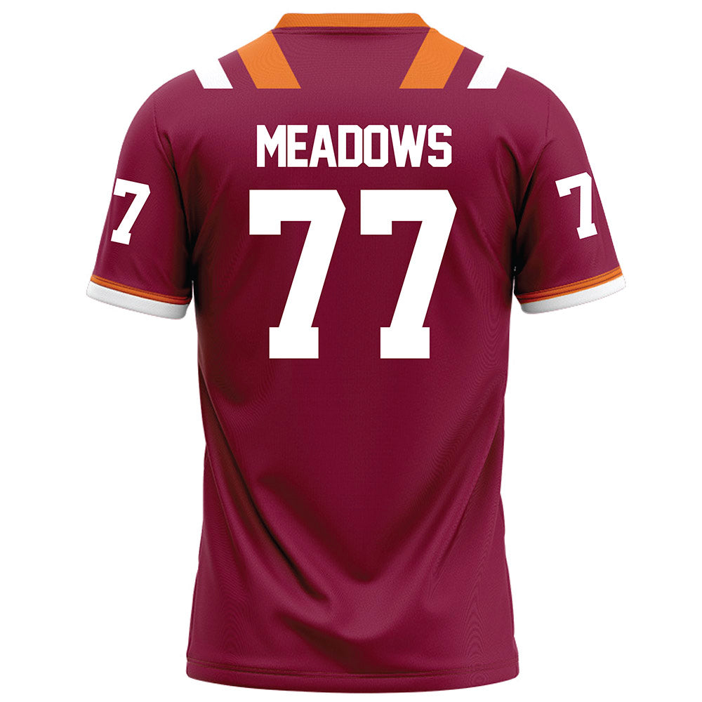 Virginia Tech - NCAA Football : Brody Meadows - Maroon Football Jersey-1