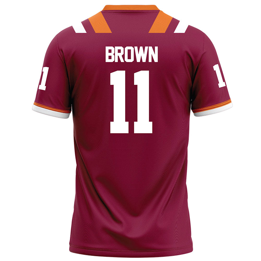 Virginia Tech - NCAA Football : Davion Brown - Maroon Football Jersey-1