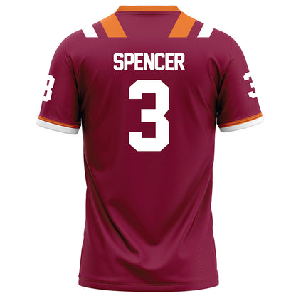 Virginia Tech - NCAA Football : Kaleb Spencer - Maroon Football Jersey-1
