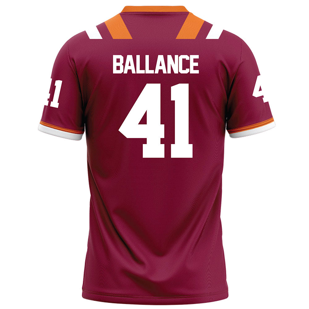 Virginia Tech - NCAA Football : George Ballance - Maroon Football Jersey-1