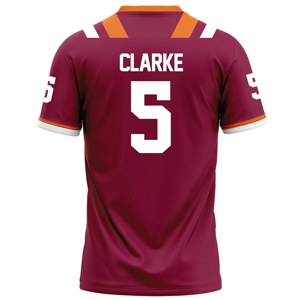 Virginia Tech - NCAA Football : Joshua Clarke - Maroon Football Jersey-1