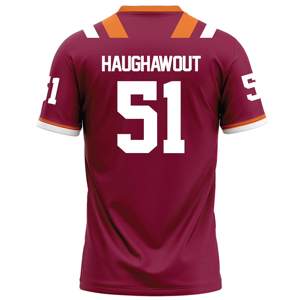 Virginia Tech - NCAA Football : Elijah Haughawout - Maroon Football Jersey-1