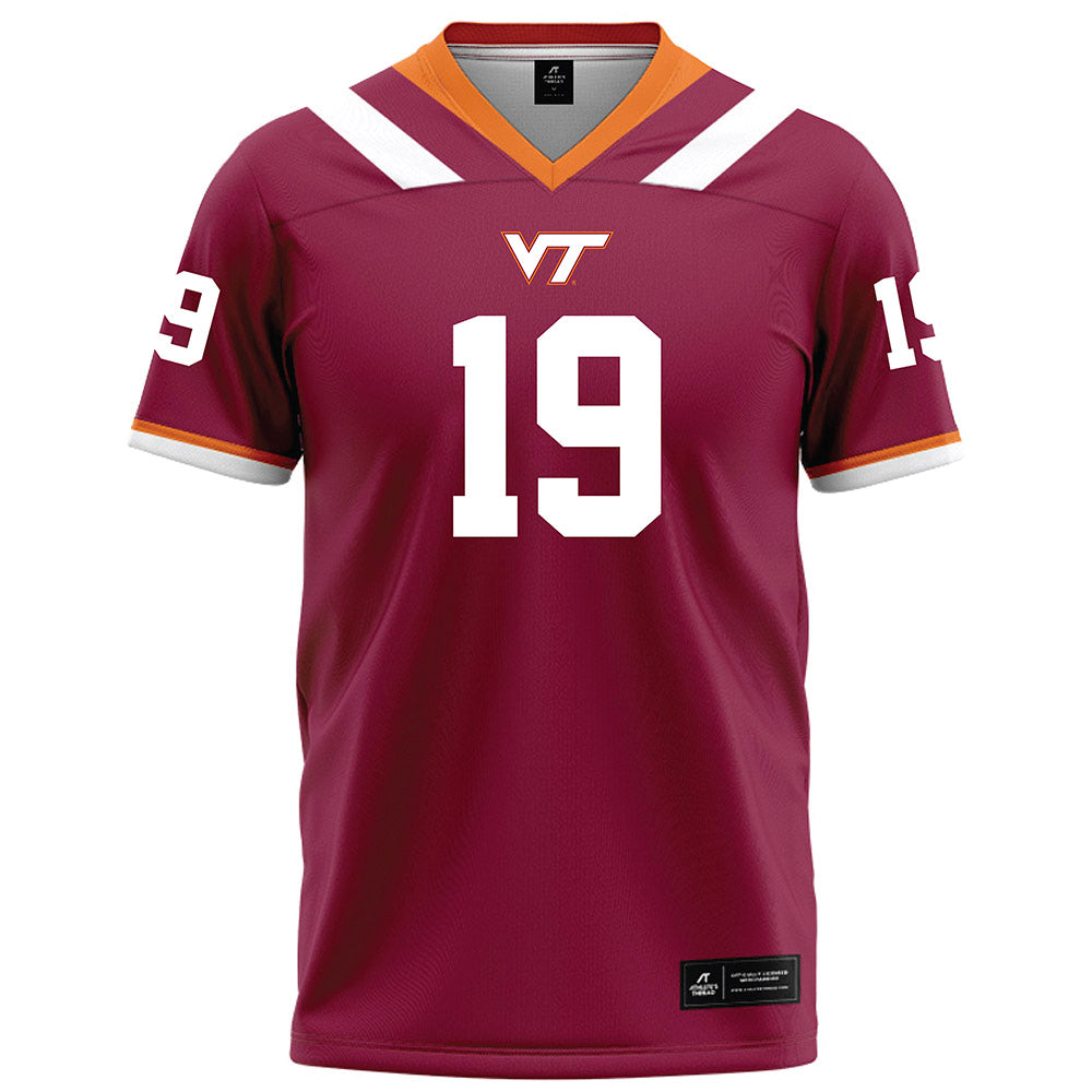 Virginia Tech - NCAA Football : Tyseer Denmark - Maroon Football Jersey-0