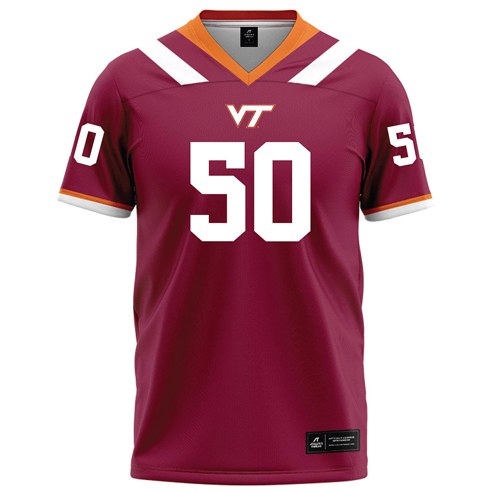Virginia Tech - NCAA Football : Nathaniel Wright - Maroon Football Jersey-0