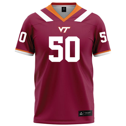 Virginia Tech - NCAA Football : Nathaniel Wright - Maroon Football Jersey-0