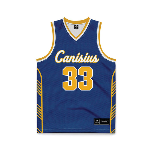 Canisius - NCAA Men's Basketball : Michael Wilson - Navy Basketball Jersey-0