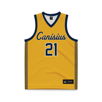 Canisius - NCAA Women's Basketball : Evie Van der Woude - Gold Basketball Jersey-0
