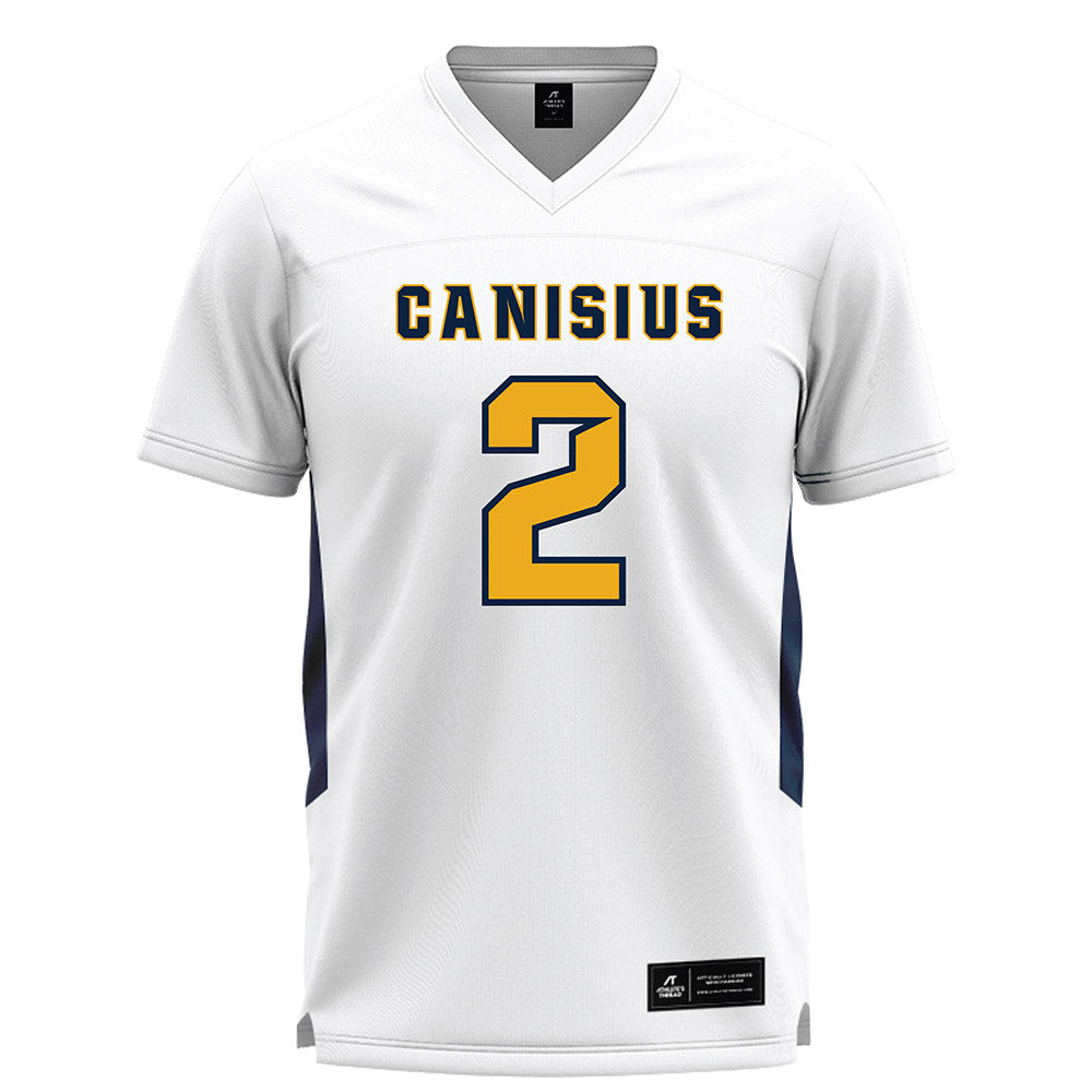 Canisius - NCAA Men's Lacrosse : Johnny Kalman - White Lacrosse Jersey -0