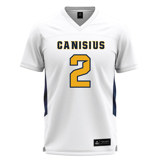 Canisius - NCAA Men's Lacrosse : Johnny Kalman - White Lacrosse Jersey -0