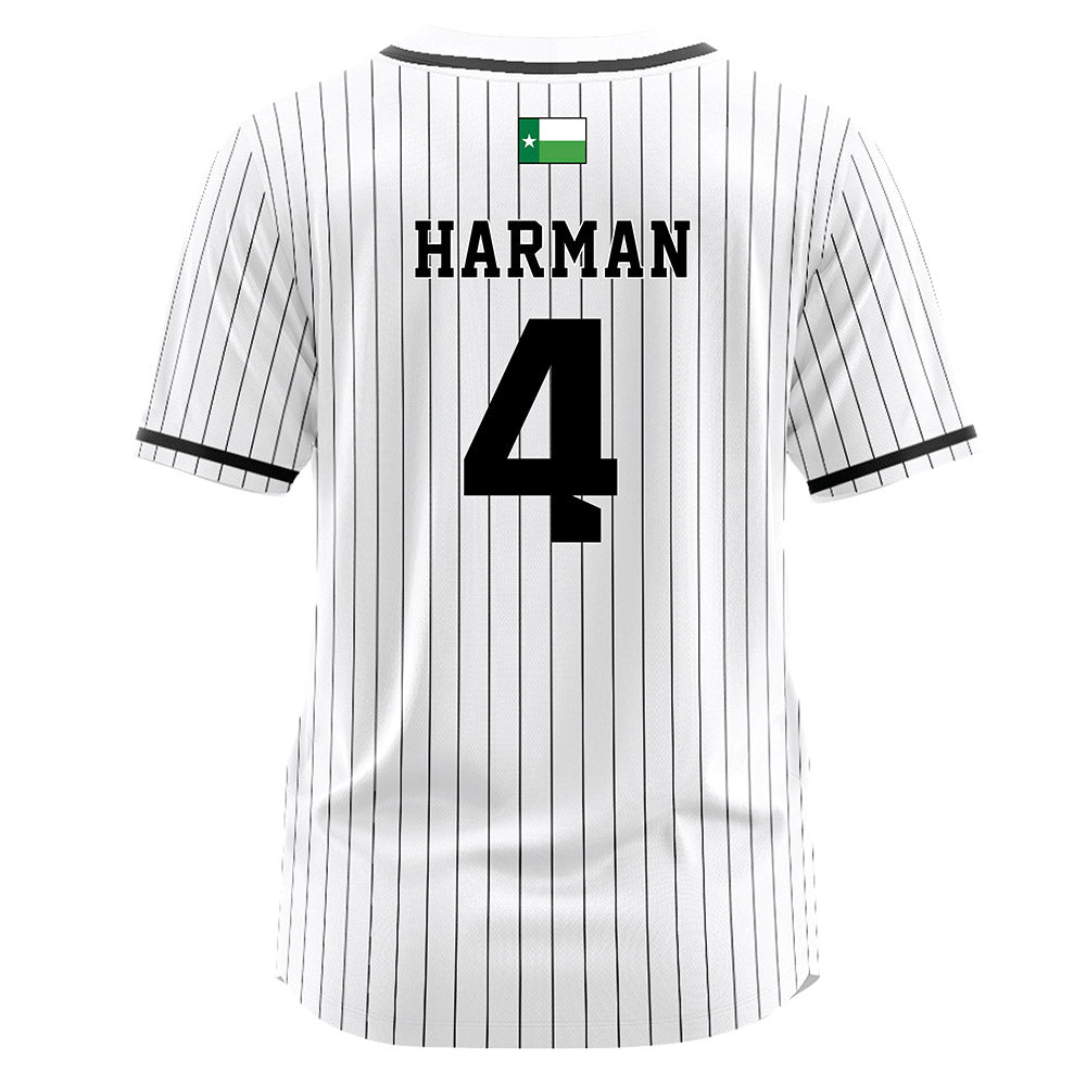 North Texas - NCAA Softball : Bradi Harman - White Pinstripe Jersey-1