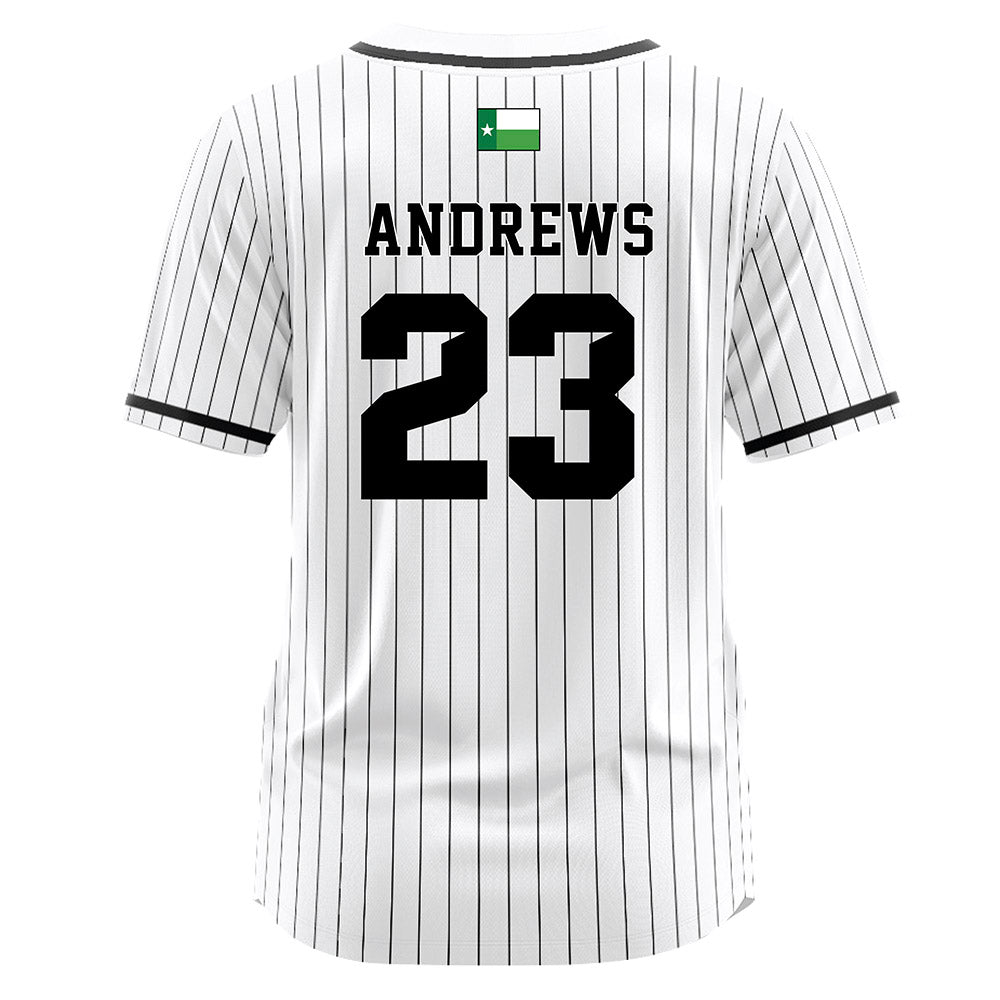 North Texas - NCAA Softball : Elizabeth Andrews - White Pinstripe Jersey-1