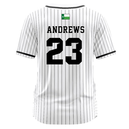 North Texas - NCAA Softball : Elizabeth Andrews - White Pinstripe Jersey-1