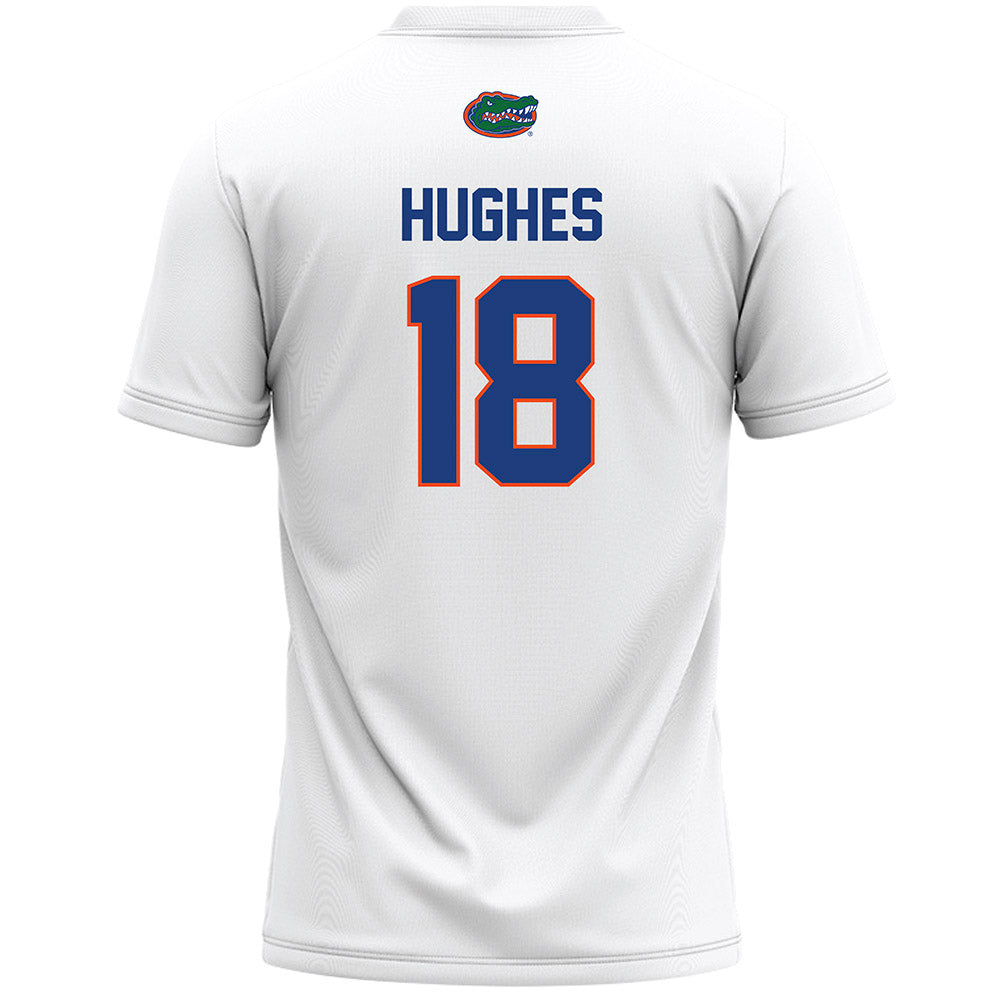Florida - NCAA Women's Lacrosse : Sam Hughes - White Lacrosse Jersey -1