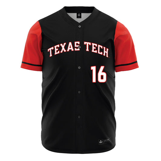 Texas Tech - NCAA Baseball : Will Jordan - Black Jersey-0