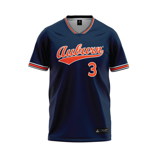 Auburn - NCAA Softball : Melania Luostari - Navy Baseball Jersey-0