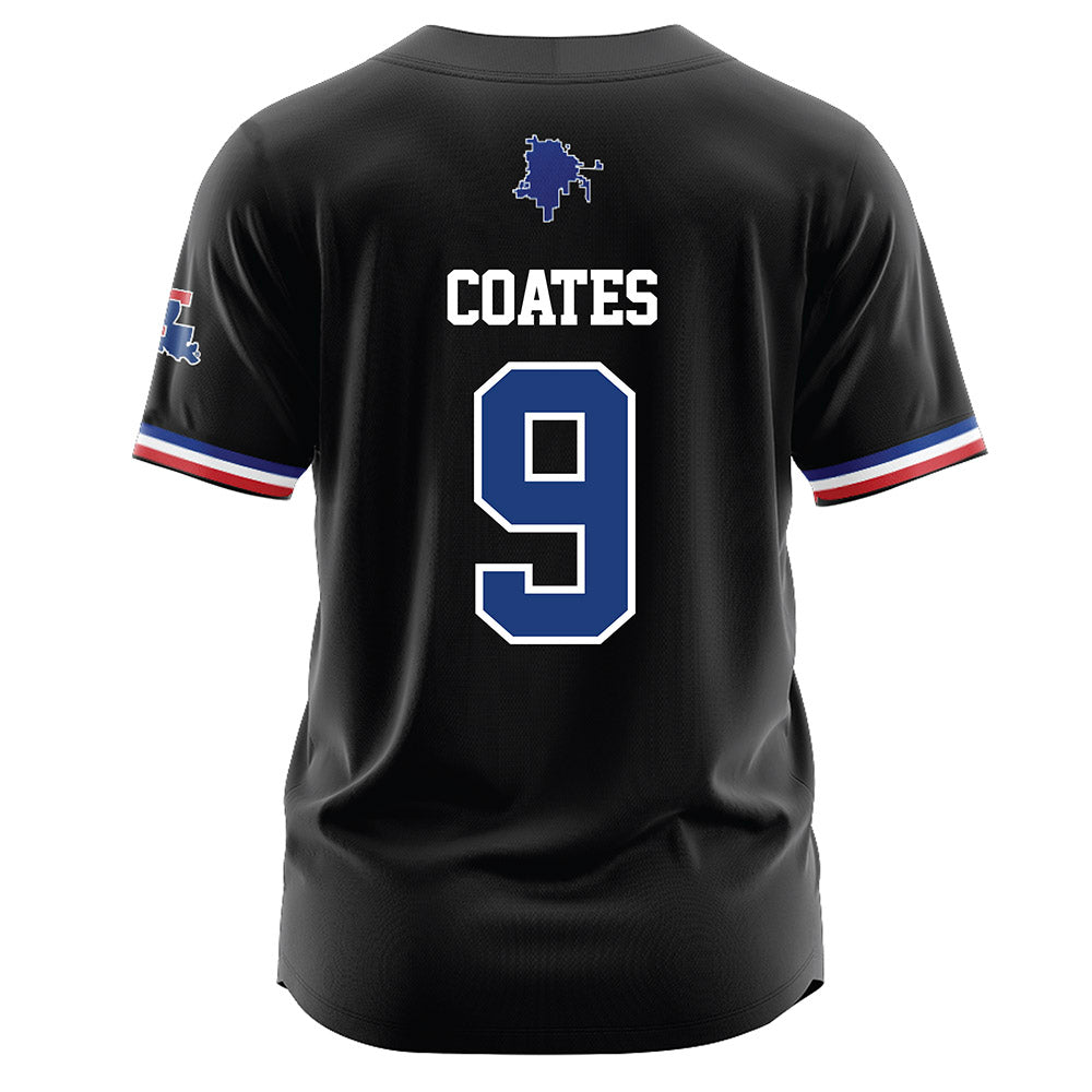 LA Tech - NCAA Baseball : Colton Coates - Black Jersey-1