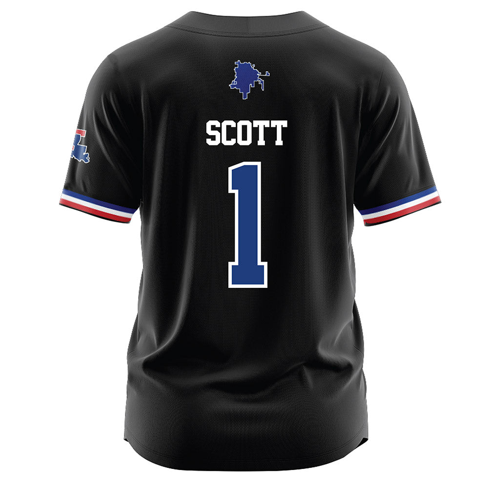 LA Tech - NCAA Baseball : Wesley Scott - Black Jersey-1