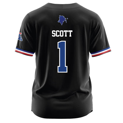 LA Tech - NCAA Baseball : Wesley Scott - Black Jersey-1