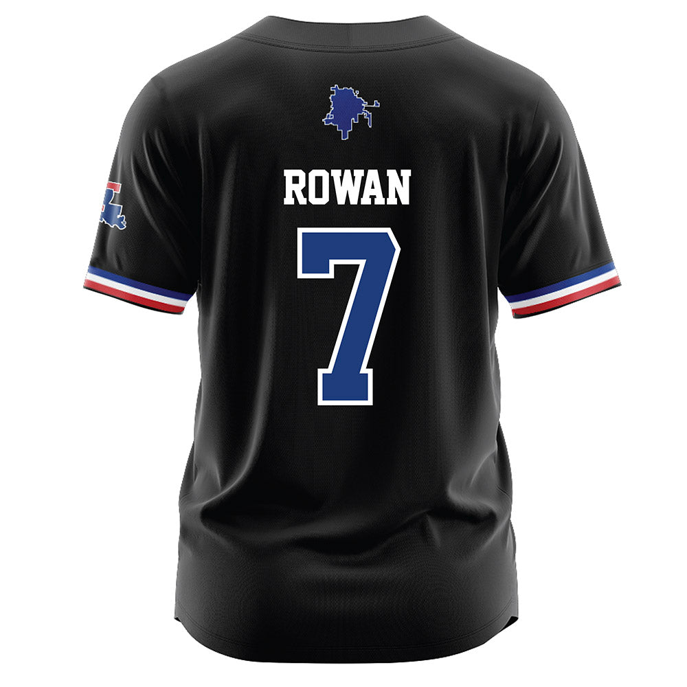 LA Tech - NCAA Baseball : Hudson Rowan - Black Jersey-1
